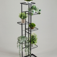 Подставка для цветов Greengo, 7 полок, 43 &times; 22 &times; 126 см, напольная, металл, чёрная