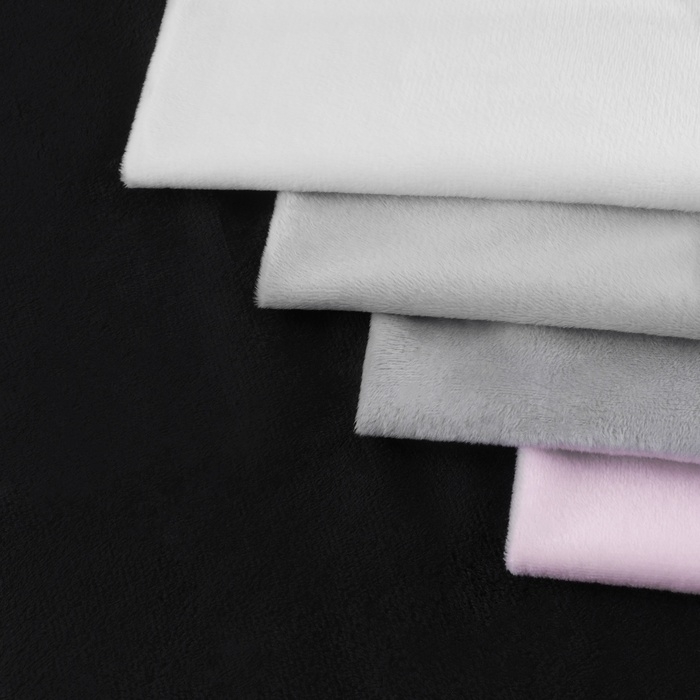 Лоскут плюш, 50 &times; 50 см, 220 г/м, цвет чёрный №102