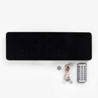 Часы настенные электронные, настольные, будильник, календарь, термометр, 39 x 13 см, белые цифры 3 х