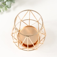 Подсвечник металл на 1 свечу d=8 см "Империя" золото 14х14х19 см