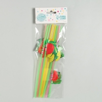 Трубочка для коктейля &laquo;Фрукты&raquo;, набор 12 шт.