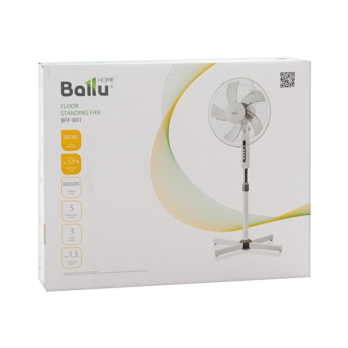 Вентилятор Ballu BFF-801, напольный, 45 Вт, 35 см, 3 скорости, 1 режим, белый