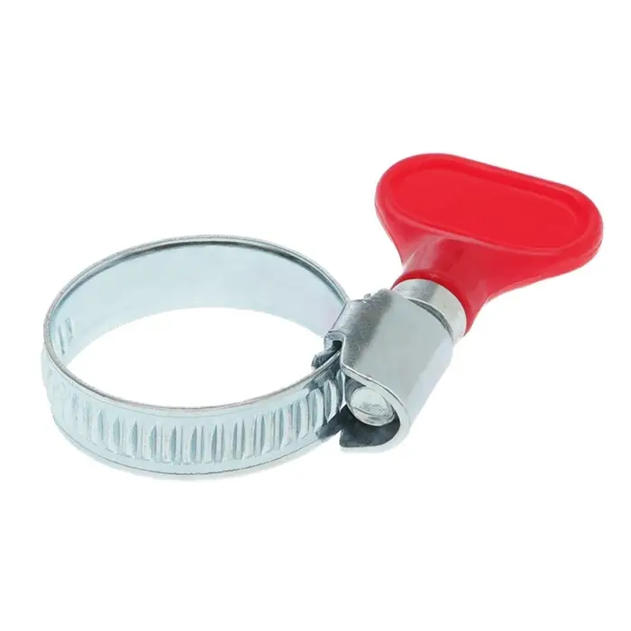 Хомут червячный с &laquo;барашком&raquo; ZEIN, несквозная просечка, диаметр 16-27 мм, оцинкованный