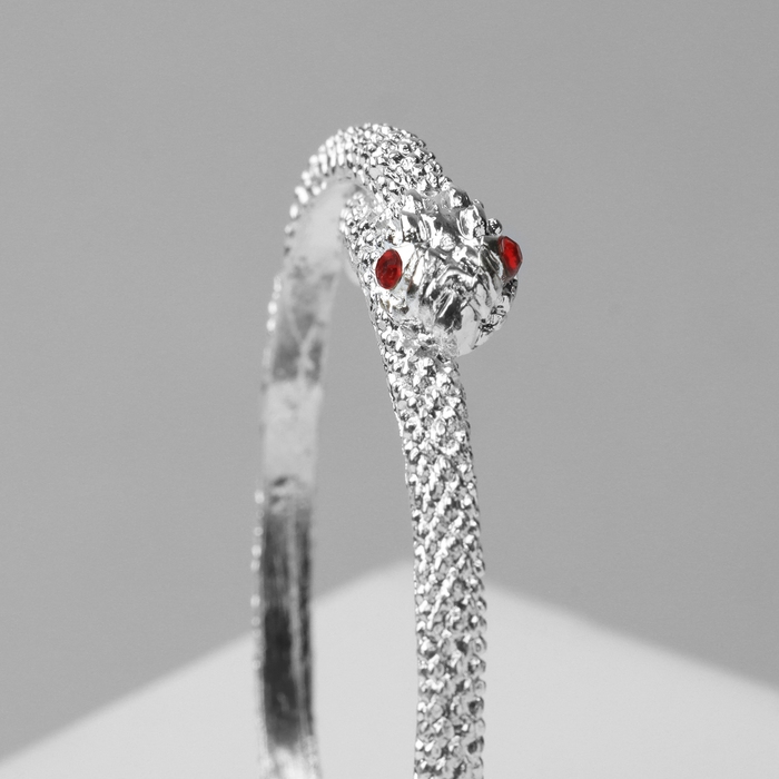 Браслет металл &laquo;Змея&raquo;, цвет серебро