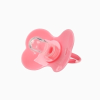 Пустышка классическая, с держателем, +0мес., цвет розовый