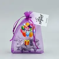 Мешочек подарочный из фатина с термонаклейкой &laquo;С днем рождения&raquo;, 11 х 16 см +/- 1.5 см