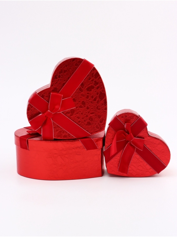 Набор коробок 3 в 1 сердца 22 х 20 х 9;  18.5 х 17 х 7.5; 1 6 х 14 х 6 см