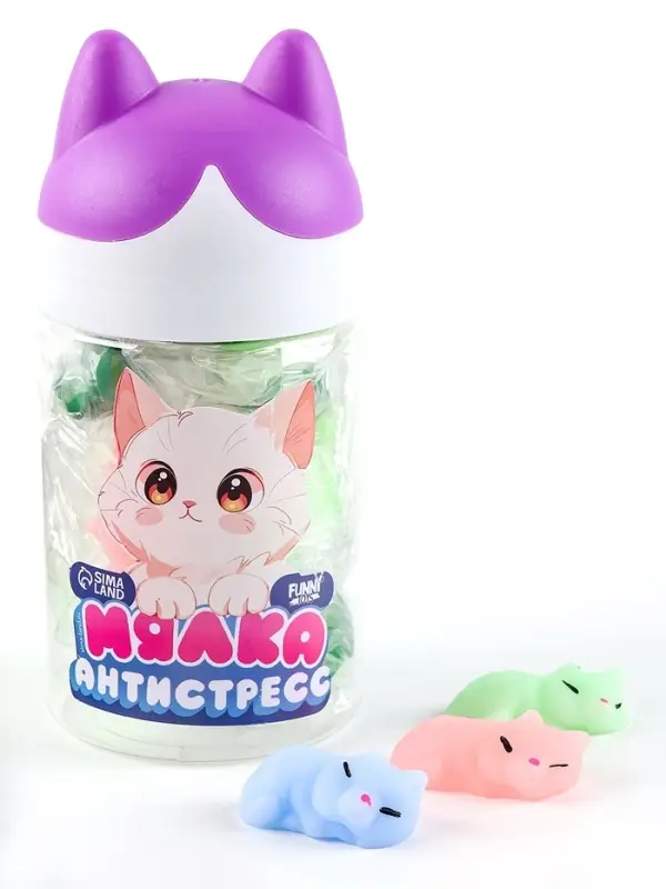 Антистресс сквиш мялка &laquo;Мяу&raquo;, в банке