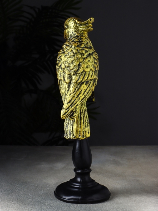 Фигура "Попугай на жердочке" 34х10х12 см, бронза