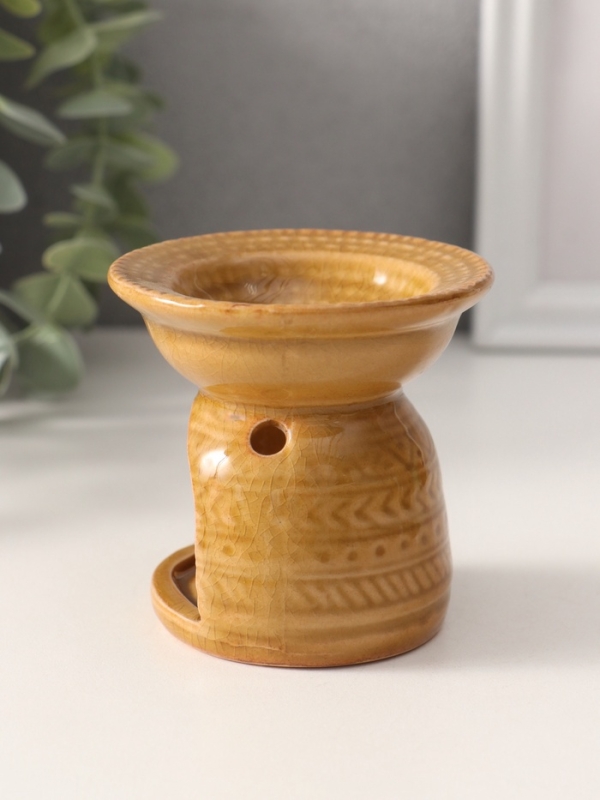 Аромалампа керамика "Геометрические узоры" карамель 7,5х7,5х6,5 см