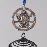 Музыка ветра металл от сглаза "Ганеша в круге" 3 колокольчика h=56см Музыка ветра металл от сглаза "Ганеша в круге" 3 колокольчика h=56см