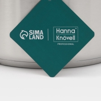 Ковш 5,1 л, d=22, h=13,5 см, с крышкой, толщина стенки 0,8 мм, индукция, две ручки