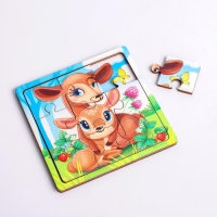 Пазл «Олениха и оленёнок», 9 деталей Пазл «Олениха и оленёнок», 9 деталей