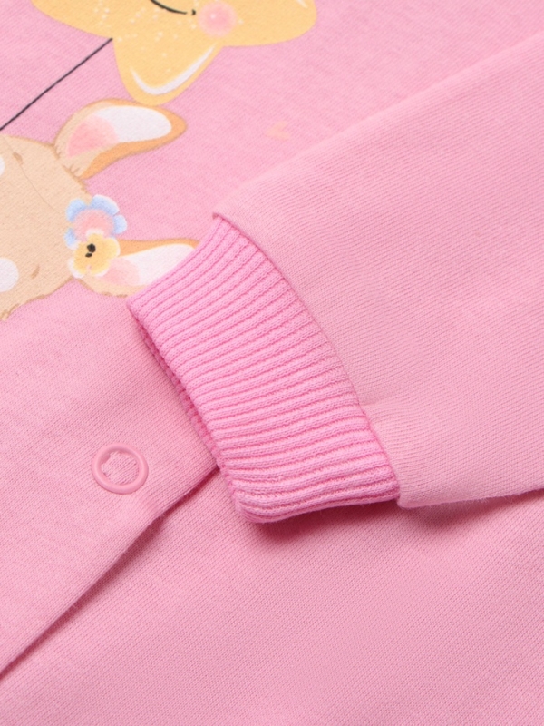 Комбинезон детский с закрытыми ножками "Зайка", цвет розовый, рост 68