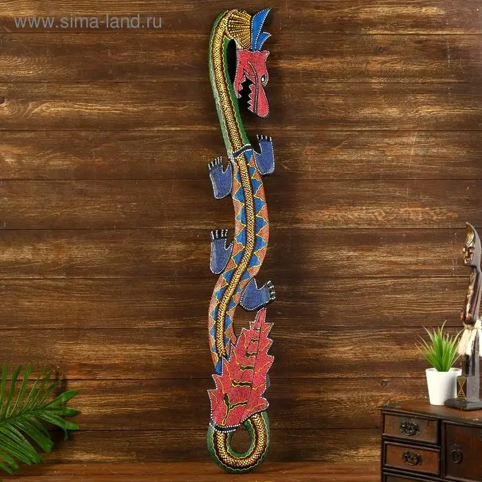 Панно настенное &laquo;Дракон цветной&raquo;, 100&times;16&times;2 см, дерево, МИКС