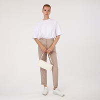 Сумка-багет на молнии, цвет белый