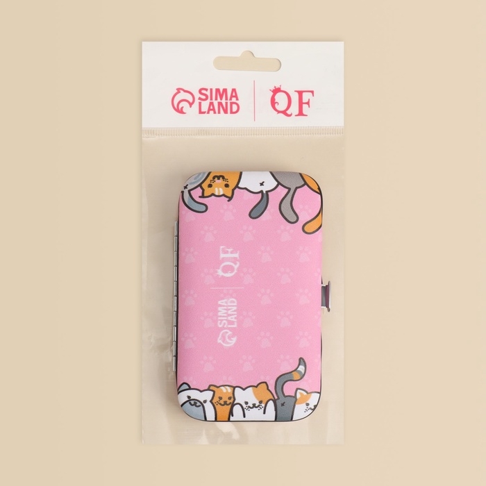 Набор маникюрный &laquo;NICE DAY&raquo;, 6 предметов, в футляре, цвет розовый