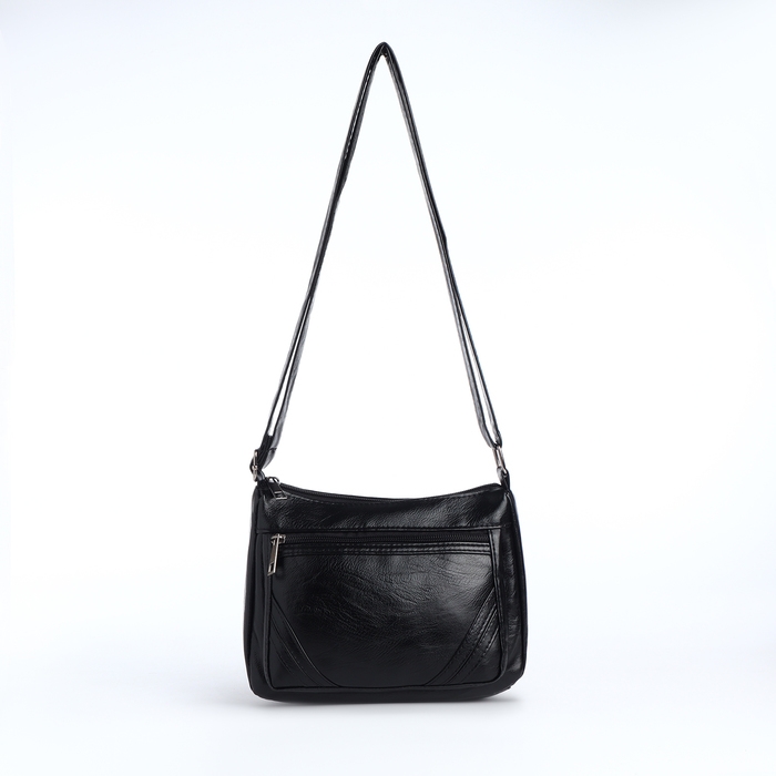 Сумка женская на молнии, цвет чёрный