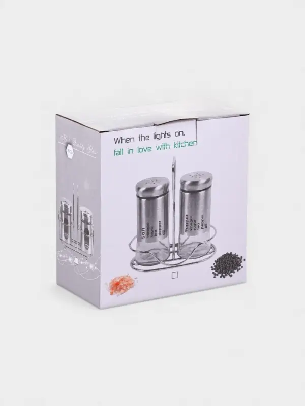 Набор для специй "Сияние.Silver", 2 шт, на подставке