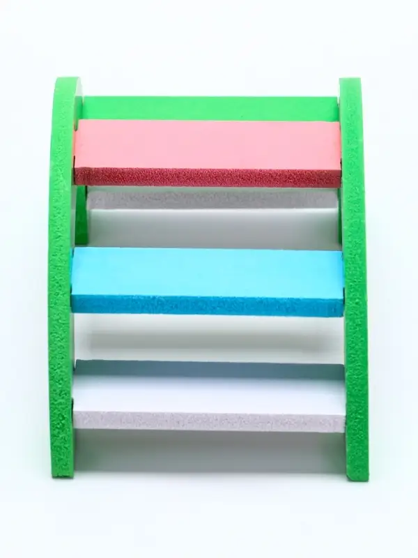 Лесенка для грызунов с цветными ступеньками, зеленый