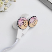 Наушники вакуумные в пакете &laquo;Meow-вечеринка&raquo;, с микрофоном, 10 х 15 см