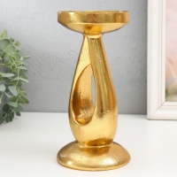 Подсвеник полистоун на 1 свечу "Капля" золото 10,5х10,5х20,5 см