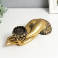 Подсвечник полистоун на 1 свечу "Рука с лотосом" 9,4х21,5х7 см Подсвечник полистоун на 1 свечу "Рука с лотосом" 9,4х21,5х7 см