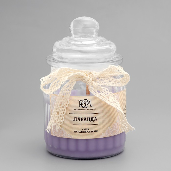 Свеча в банке ароматизированная "Лаванда" 180гр, время горения 45ч