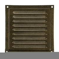 Решетка вентиляционная ZEIN Люкс РМ1515З, 150 х 150 мм, с сеткой, металлическая, золотая