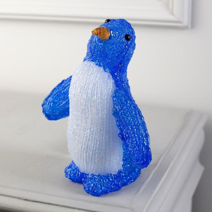 Светодиодная фигура &laquo;Танцующий пингвин&raquo; 7 &times; 20 &times; 7 см, акрил, 10 LED, батарейки ААх2 (не в комплекте), свечение белое