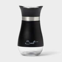 Солонка стеклянная &laquo;Сияние&raquo;, 5,5&times;5&times;11 см, цвет чёрный