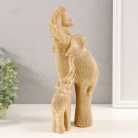 Сувенир полистоун 3D "Слон со слонёнком" тёмное золото 13,5х8х28,5 см Сувенир полистоун 3D "Слон со слонёнком" тёмное золото 13,5х8х28,5 см