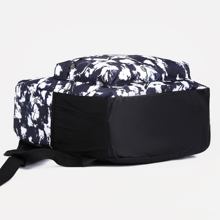 Рюкзак школьный из текстиля на молнии, 3 кармана, цвет чёрный