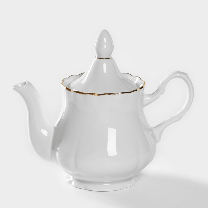 Чайник фарфоровый &laquo;Романс&raquo;, 800 мл, цвет белый