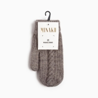 Варежки женские MINAKU однослойные, р-р 23 см, цв.серый Варежки женские MINAKU однослойные, р-р 23 см, цв.серый