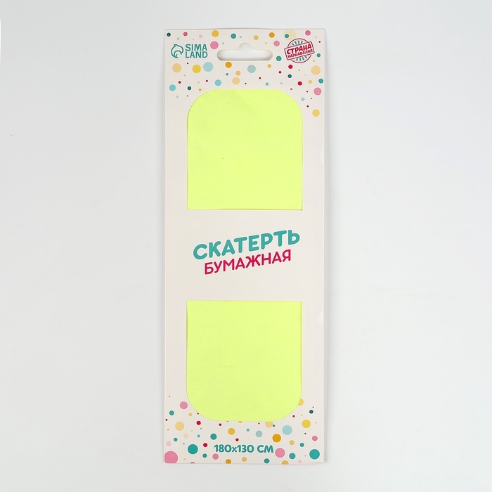 Скатерть бумажная 180*130 24гр желтый неон