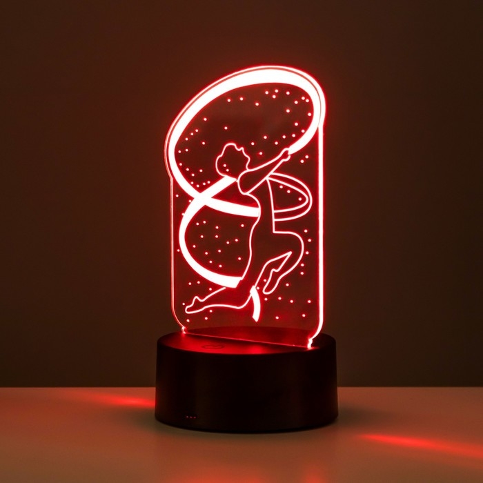 Светильник сенсорный "Гимнастка" LED 7 цветов USB/от батареек черный