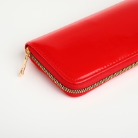 Кошелёк женский на молнии, лакированный, цвет красный Кошелёк женский на молнии, лакированный, цвет красный