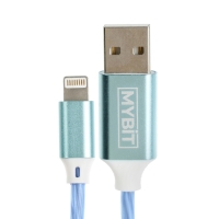 Кабель MYBIT, Lightning - USB, динамическая LED подсветка, 2 А, 1 м, только зарядка Кабель MYBIT, Lightning - USB, динамическая LED подсветка, 2 А, 1 м, только зарядка