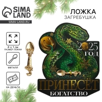 Ложка загребушка новогодняя &laquo;Принесёт богатство&raquo;, 4 х 1 см
