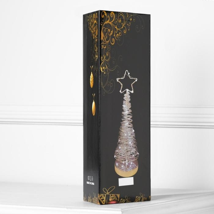 Светодиодная фигура «Ёлка плетёная» 10 × 38 × 10 см, металл, батарейки АААх3 (не в комплекте), свечение белое Светодиодная фигура «Ёлка плетёная» 10 × 38 × 10 см, металл, батарейки АААх3 (не в комплекте), свечение белое