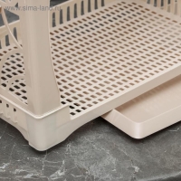 Сушилка для посуды 2-х ярусная &laquo;Мечта хозяйки&raquo;, 48&times;30,5&times;30 см, цвет бежевый