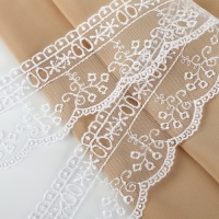 Кружево на сетке, 45 мм &times; 11 &plusmn; 1 м, цвет белый