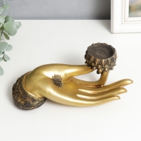 Подсвечник полистоун на 1 свечу "Рука с лотосом" 9,4х21,5х7 см Подсвечник полистоун на 1 свечу "Рука с лотосом" 9,4х21,5х7 см