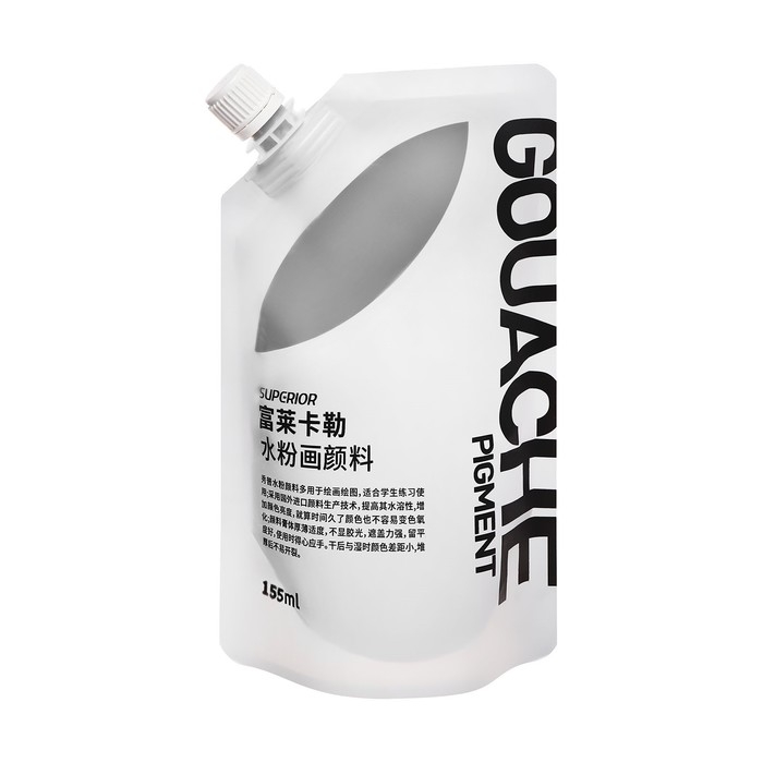 Гуашь художественная 155-170 мл, в дой-паке с крышкой, серебряный Гуашь художественная 155-170 мл, в дой-паке с крышкой, серебряный