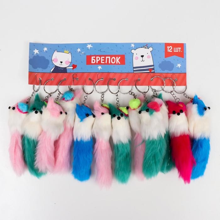 Пушистик на кольце Пушистик на кольце "В радужной шляпке со стразой", МИКС