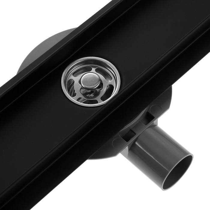 Трап ZEIN engr, c флaнцeм свободного вращ 360&deg;, 7*100 см, d=40/50 мм, нерж сталь, черный