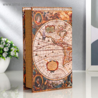 Сейф-книга дерево "Морской путь, карта" кожзам 21х13х5 см Сейф-книга дерево "Морской путь, карта" кожзам 21х13х5 см