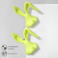 Серьги пластик &laquo;Кролики&raquo;, цвет салатовый