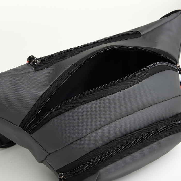 Поясная сумка на молнии, 3 наружных кармана, цвет серый Поясная сумка на молнии, 3 наружных кармана, цвет серый